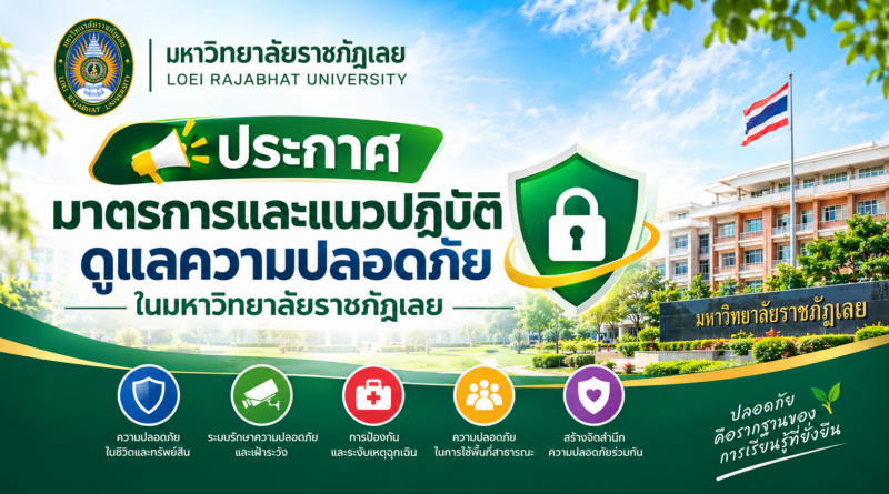 มหาวิทยาลัยราชภัฏเลย จัดทำมาตรการและแนวปฏิบัติดูแลความปลอดภัยในมหาวิทยาลัยราชภัฏเลย